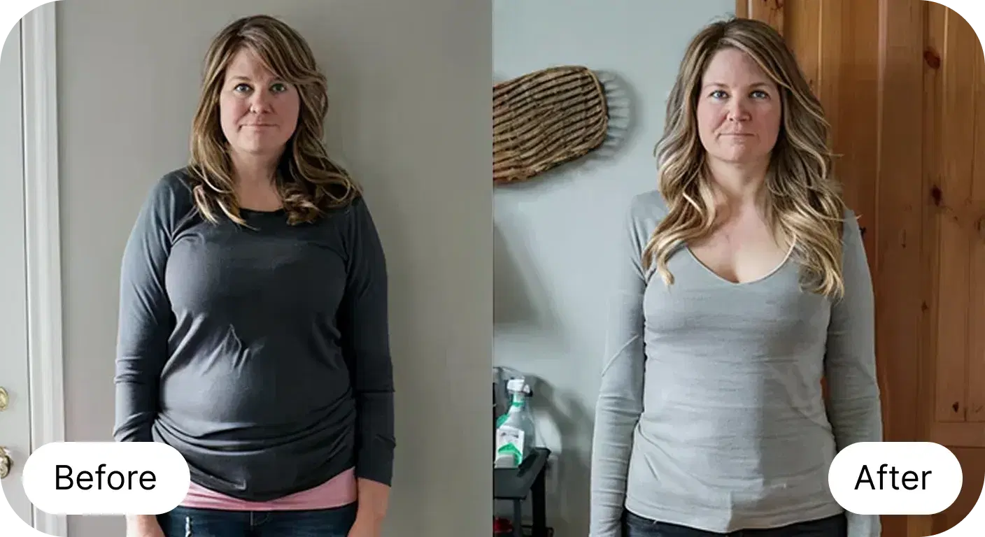 Amanda before and after GLP-1 treatment
