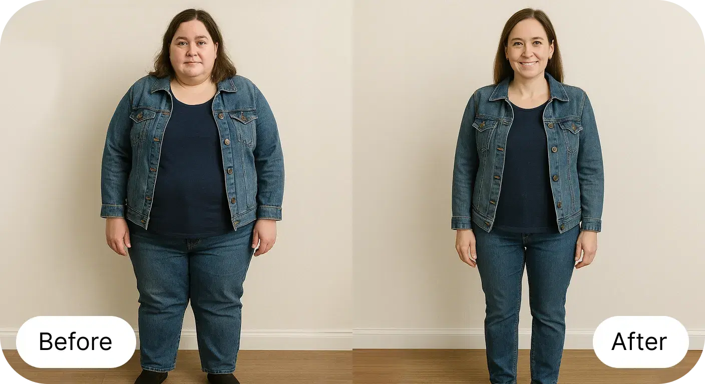 Emily before and after treatment